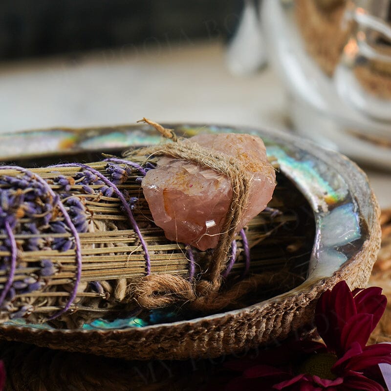 White Sage Lavender Rose Quartz Crystal Sage Smudge Wand