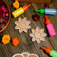 DIY Flower Pattern Rangoli Design Stencil 4" (Set of 2)
