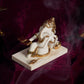 Reading Book Gold Plated Marble Ganesha Idol
