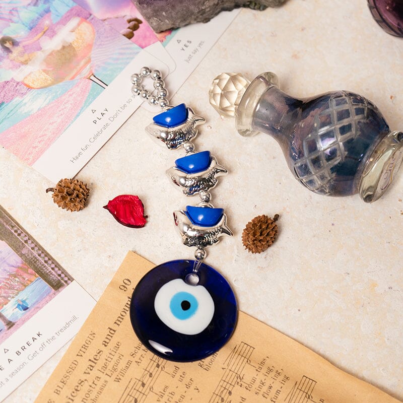 Feng Shui Evil Eye Three Fish Wall Hanging Charm