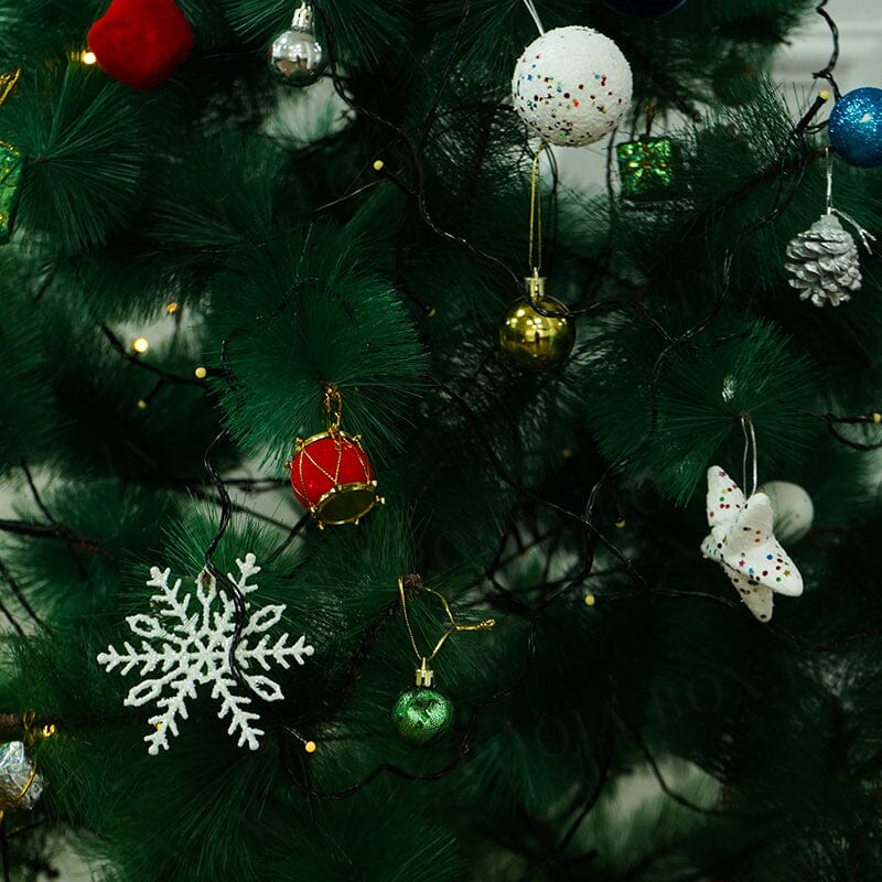Christmas Tree with Metal Stand and Decorative Items