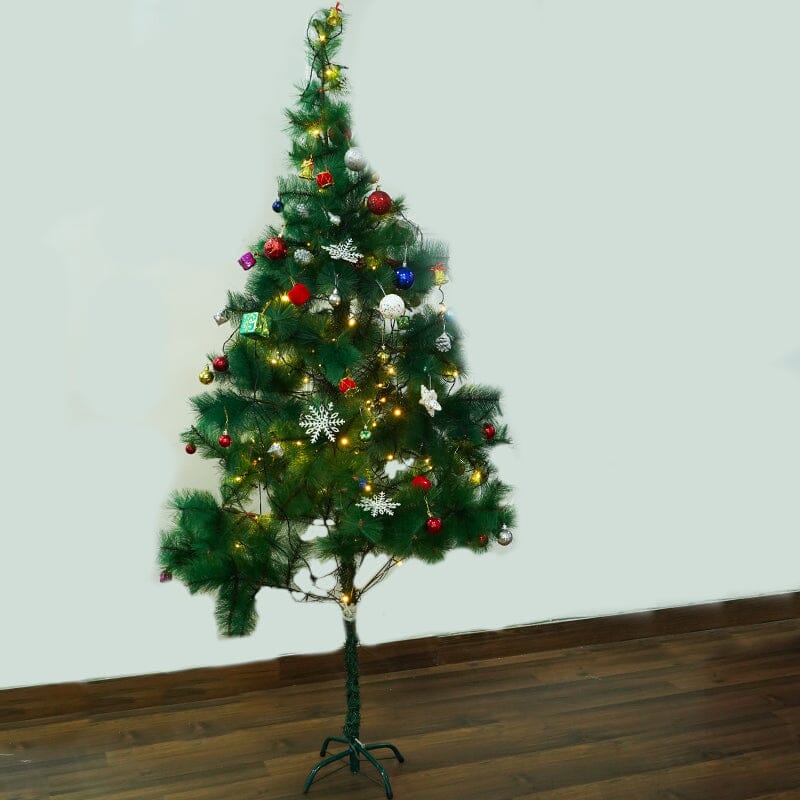Christmas Tree with Metal Stand and Decorative Items