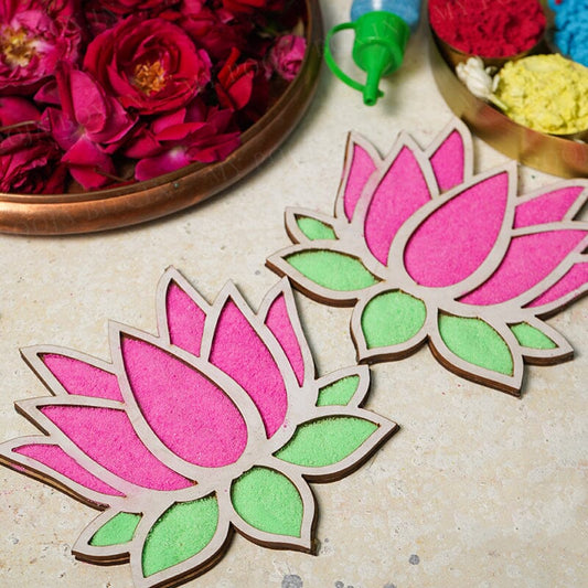 DIY Lotus Pattern Rangoli Design Stencil 6 (Set of 2)