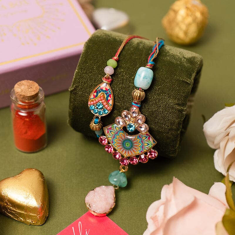 Adorable Multicolor Bhaiya Bhabhi Rakhi