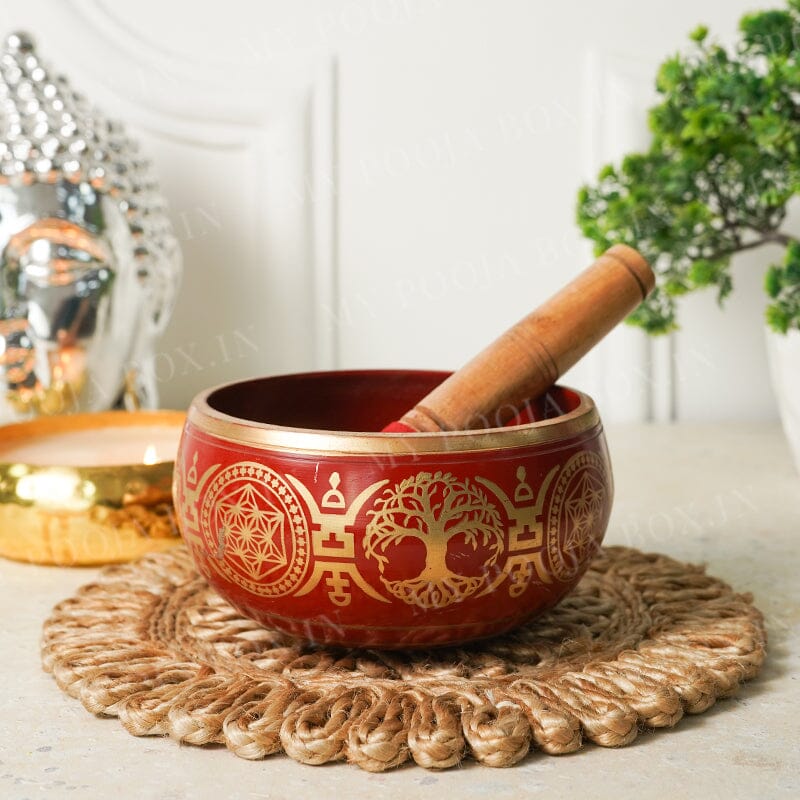 Tibetan Singing Musical Bowl Red