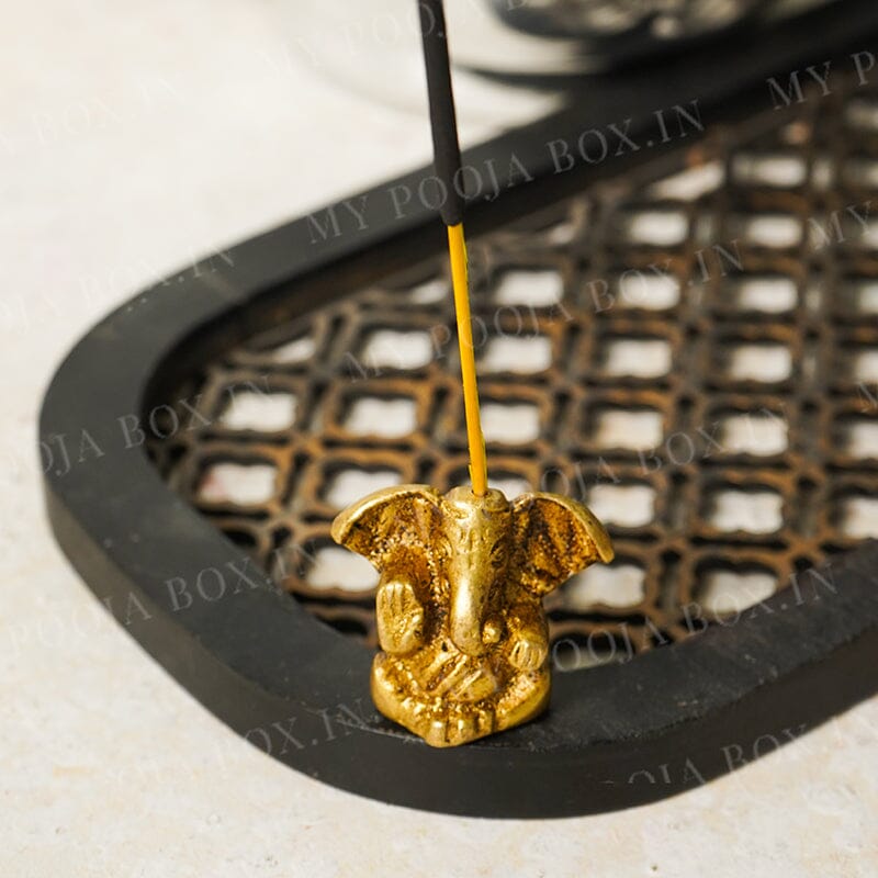 Divine Brass Ganesha Incense Holder