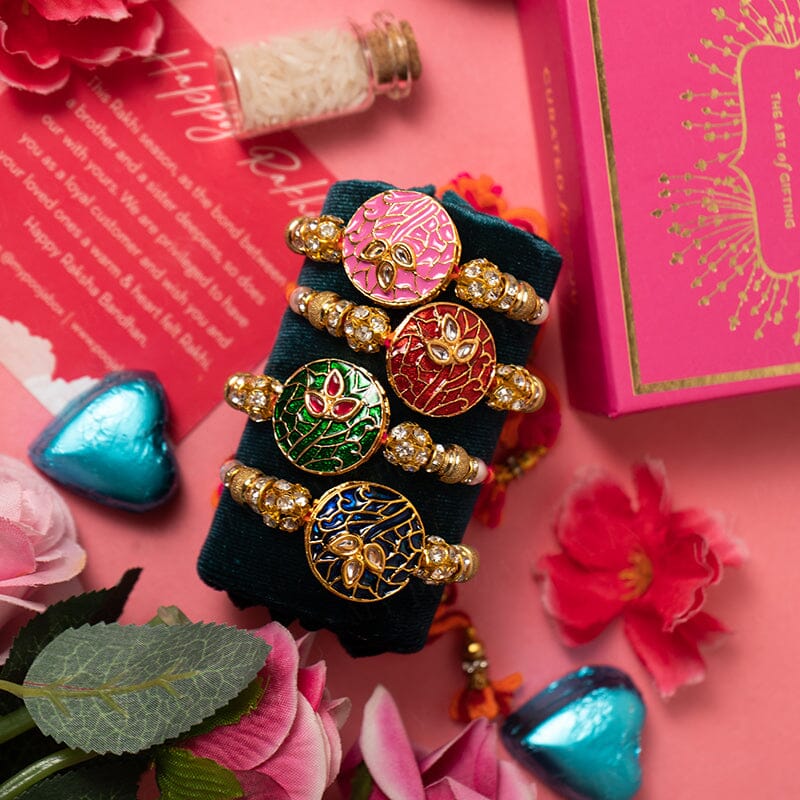 Traditional Bejewelled Rakhi (Set of 4)