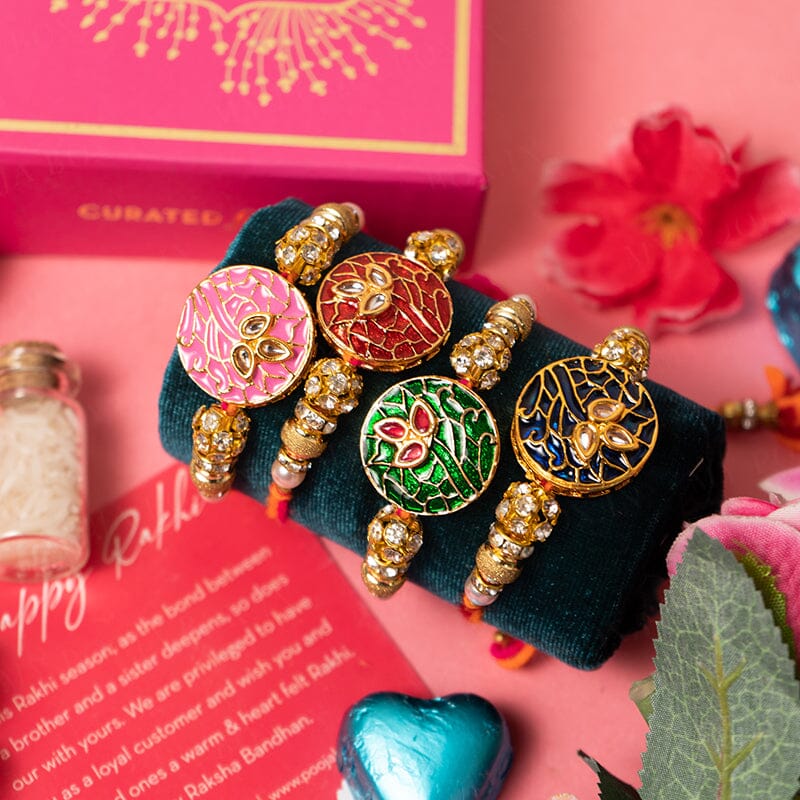 Traditional Bejewelled Rakhi (Set of 4)