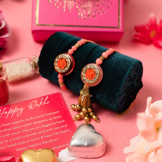 Floral Design Bhaiya Bhabhi Rakhi