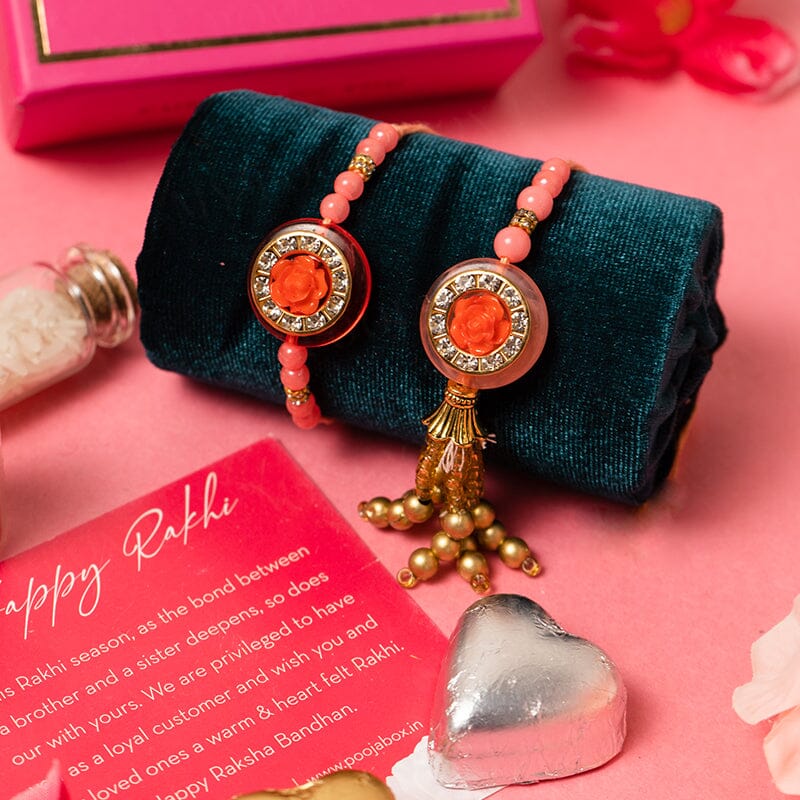 Floral Design Bhaiya Bhabhi Rakhi