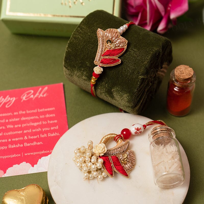 Traditional Pearl Bhaiya Bhabhi Rakhi