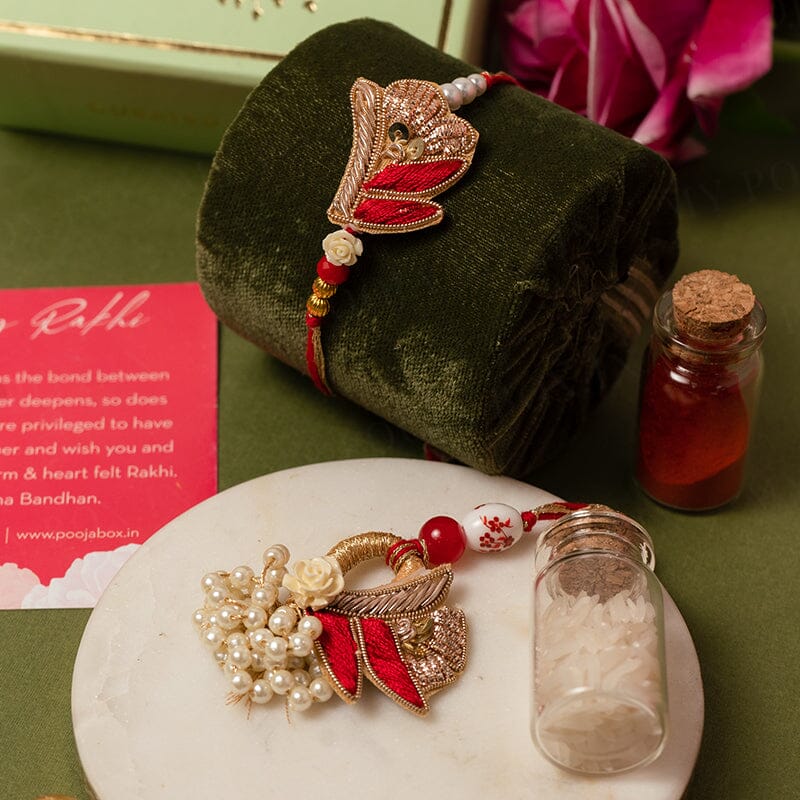 Traditional Pearl Bhaiya Bhabhi Rakhi