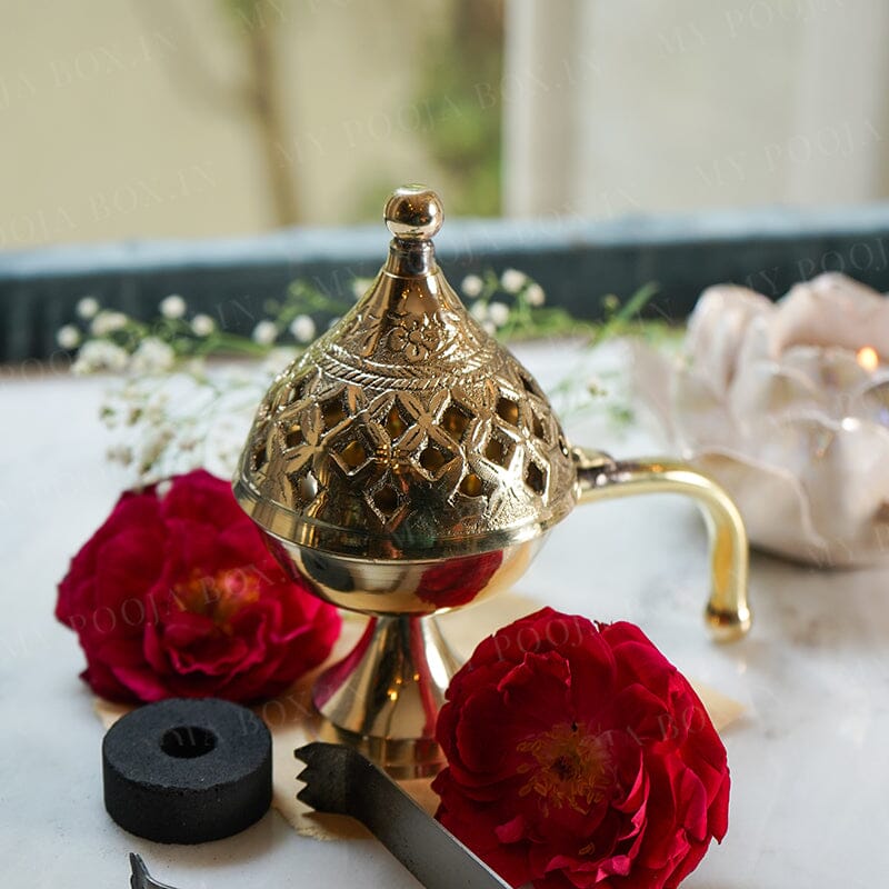 Handcrafted Mini Brass Chirag Dhuni/Fumer