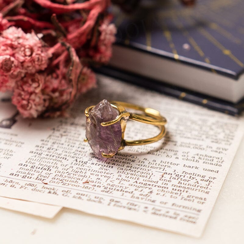 Genuine amethyst ring, crystal, gemstone ring, Titanium, Tungsten, wed –  Upstate Resin Works LLC