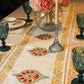 Samara Roses Block Print Cotton Table Runner