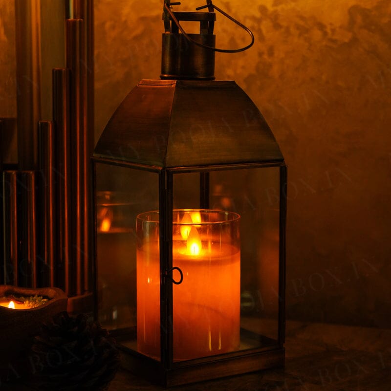 Glow Guard Antique Brass Lantern