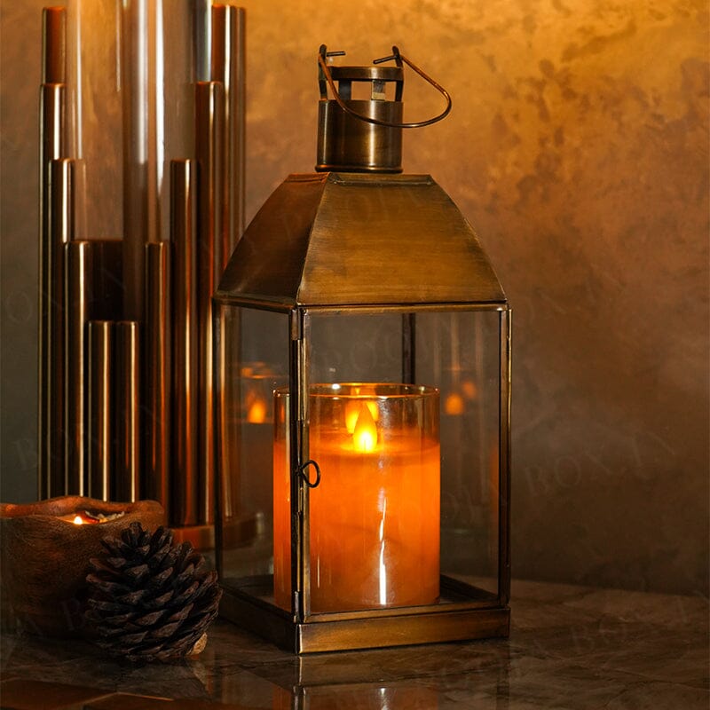 Glow Guard Antique Brass Lantern