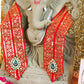 Luxury Red Peacock Stoned Patka/Dupatta - 80cm
