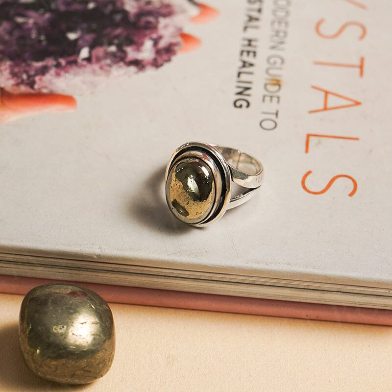 Pyrite Healing Crystal Ring