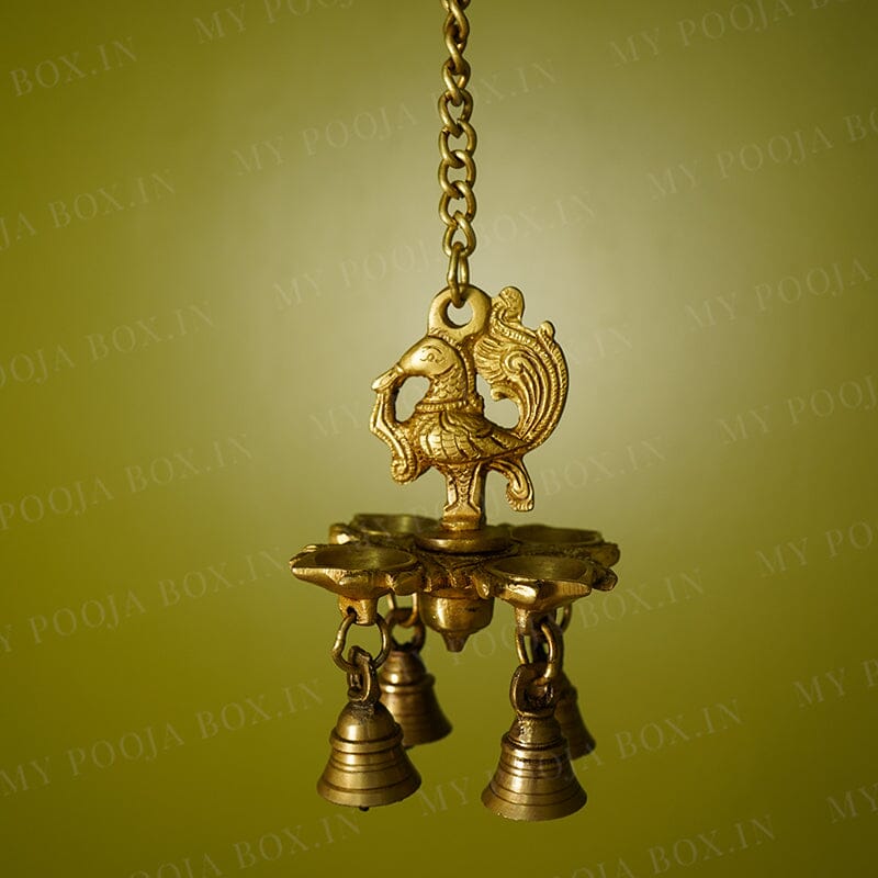 Handcrafted Brass Peacock Hanging Diya