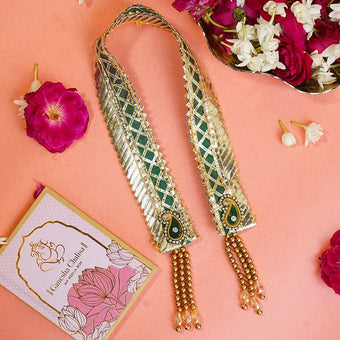 Handcrafted Green Tassel Patka/Dupatta - 55cm