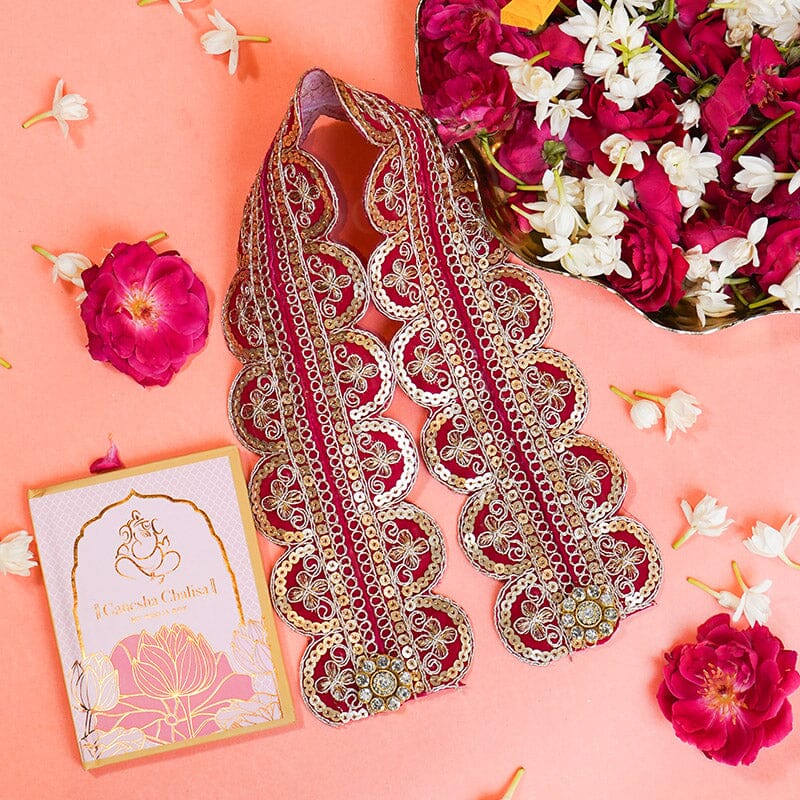 55CM Traditional Royal Pink Patka/Dupatta