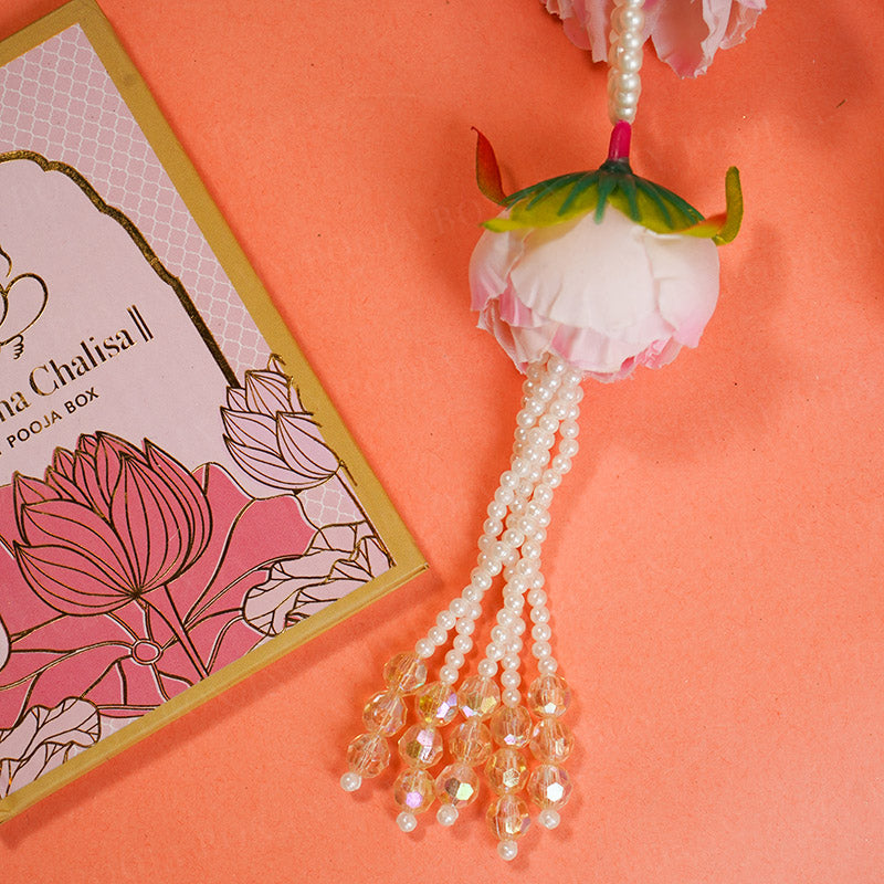 55CM Elegant Floral Pearl Tassel Patka