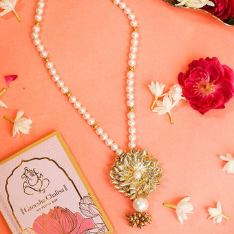 Adjustable Handcrafted Gota Patti Pearl Mala