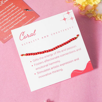 Coral Healing Crystal Rakhi