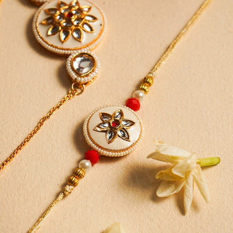 Pearl Drop Meenakari Bhaiya Bhabhi Rakhi