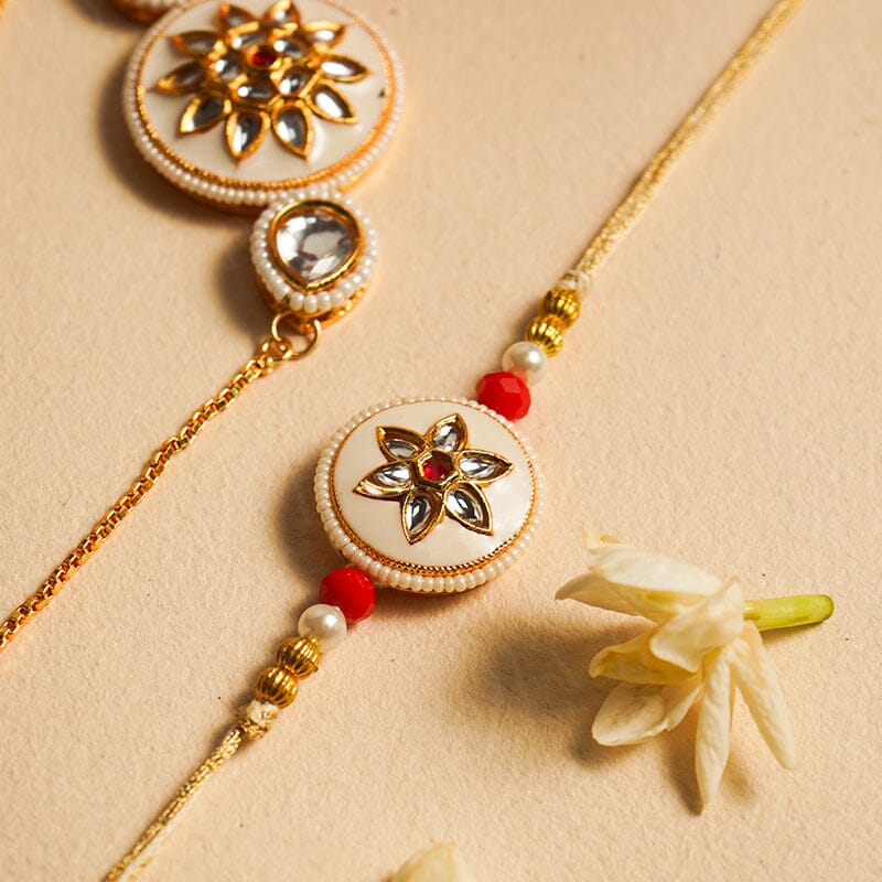 Pearl Drop Meenakari Bhaiya Bhabhi Rakhi