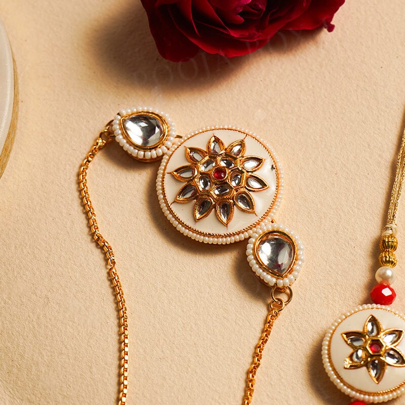 Pearl Drop Meenakari Bhaiya Bhabhi Rakhi