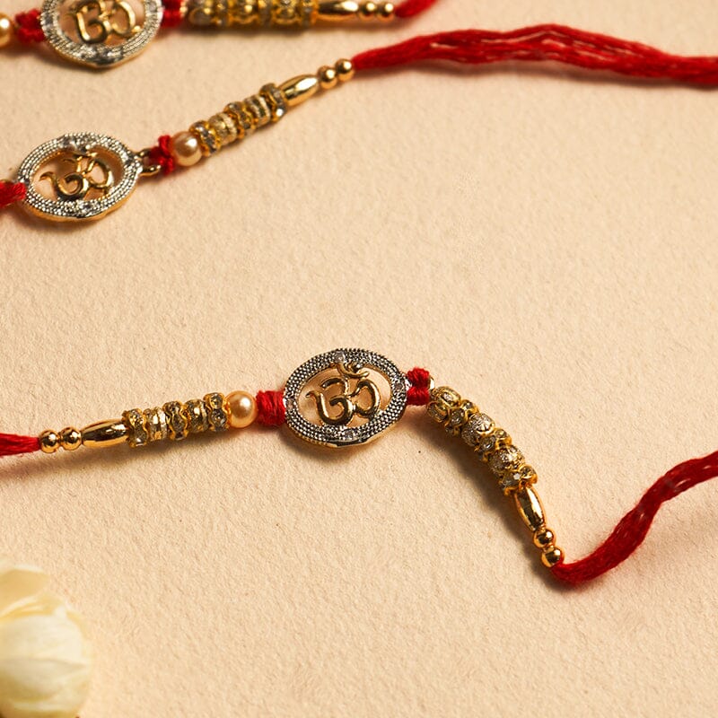 Auspicious "OM" Beaded Rakhi (Set of 3)