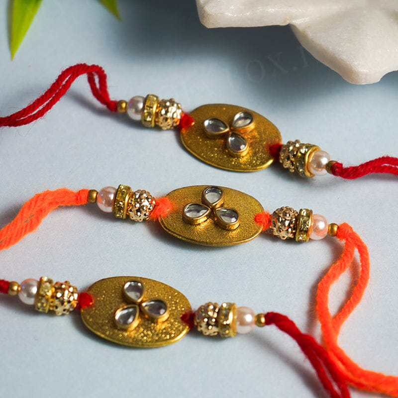 Oval Shaped Rakhi (Set Of 3)