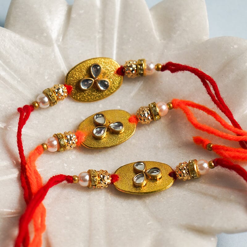 Oval Shaped Rakhi (Set Of 3)