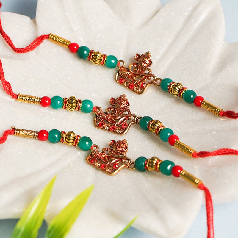 Lord Ganpati Auspicious Rakhi (Set of 3)
