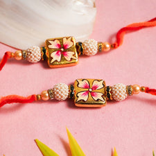 Stunning Hand-Painted Fancy Rakhi Set of 2