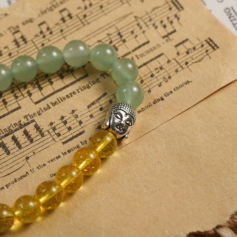 Citrine, Green Aventurine & Pyrite with Buddha Charm