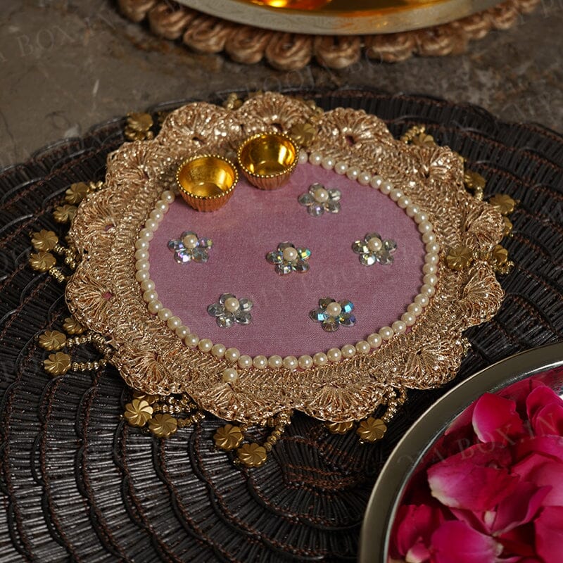 Light Pink Pooja Thali 6''