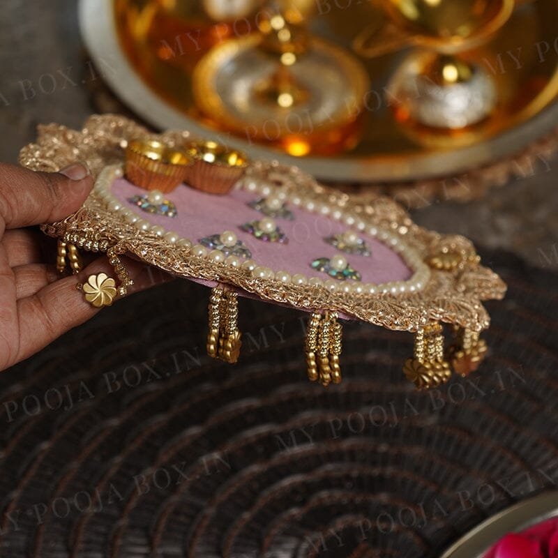Light Pink Pooja Thali 6''