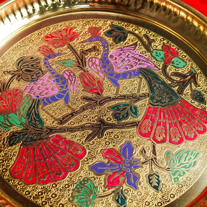 Traditional Minakari Brass Pooja Thali Set