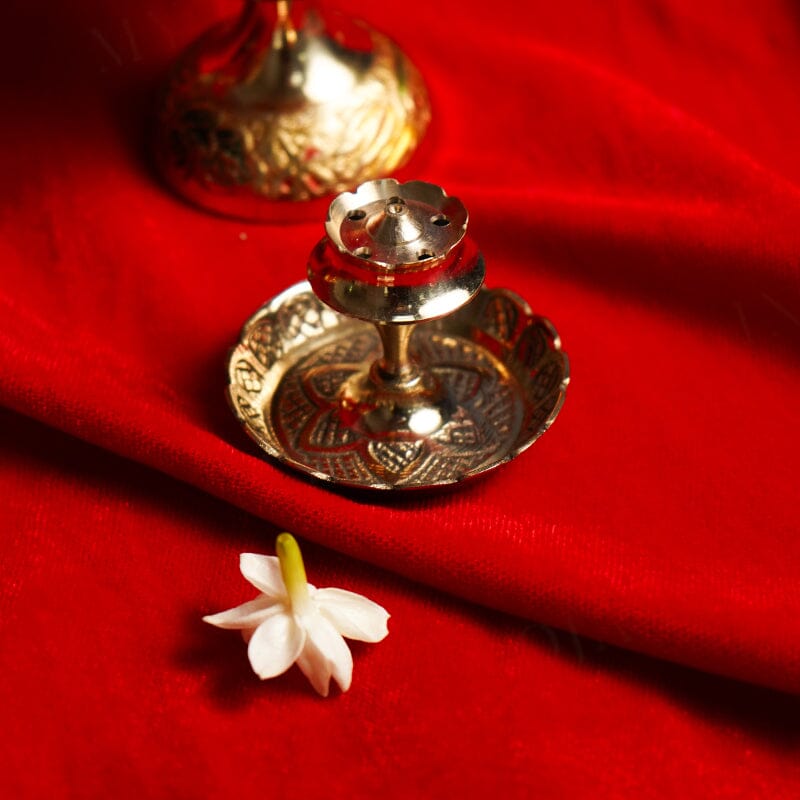 Traditional Minakari Brass Pooja Thali Set