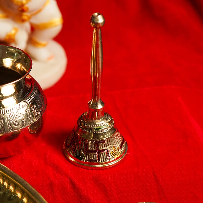 Traditional Minakari Brass Pooja Thali Set