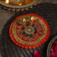 Rajwada Gota Patti Orange Pooja Thali 6"