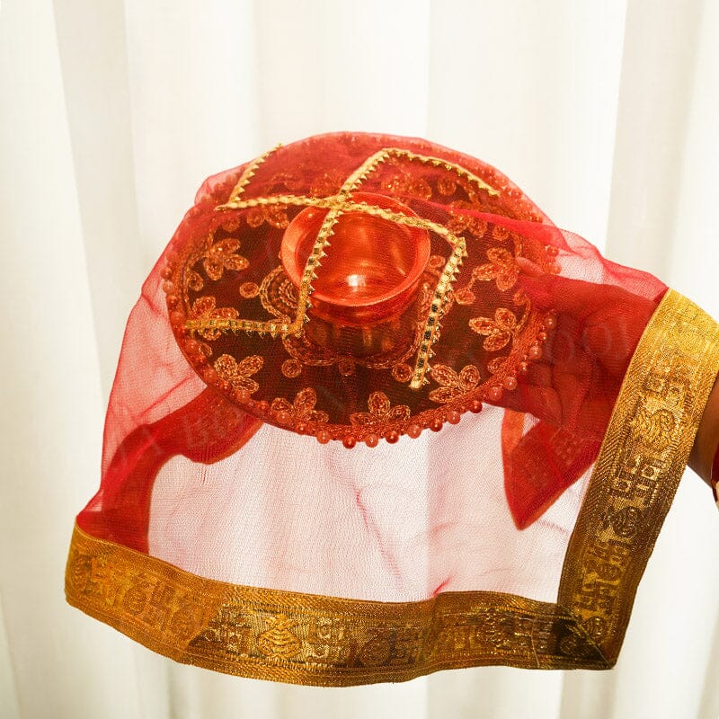 Swastik Red Divine Thali Cover
