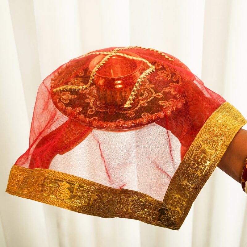 Swastik Red Divine Thali Cover