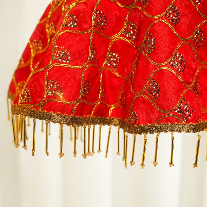 Royal Satin Gota Thali Cover