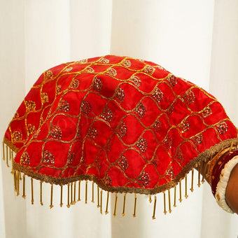 Royal Satin Gota Thali Cover