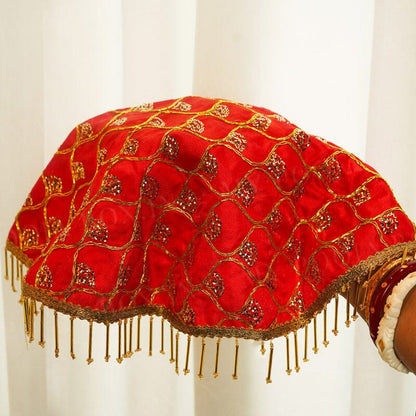 Royal Satin Gota Thali Cover