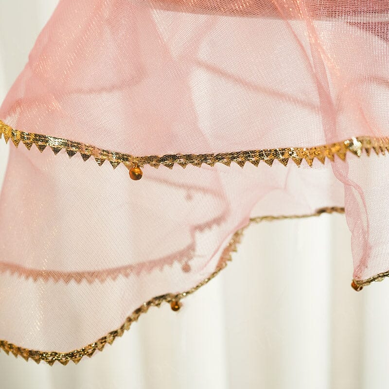 Pastel Pink Gota Patti Thali Cover
